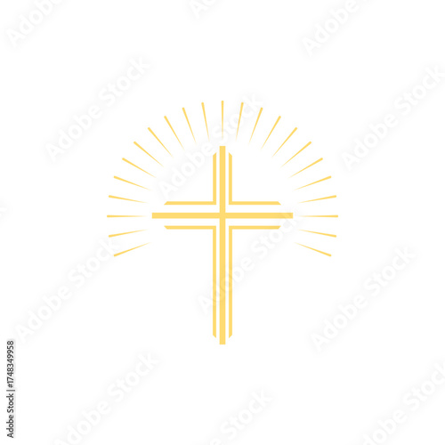 Christian cross icon. Set of abstract religion symbols. Vector illustration.