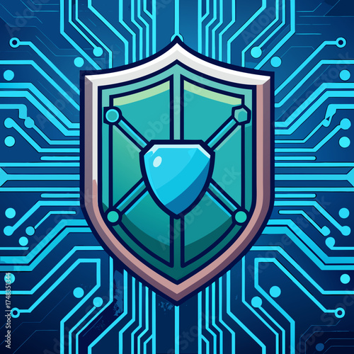 Digital Shield protecting network data against online threats