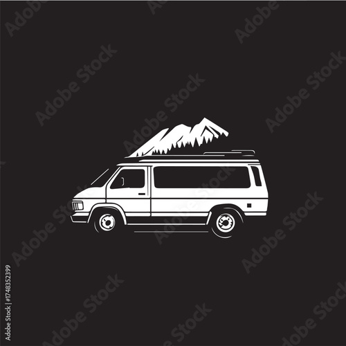 vector illustration of a camper van
