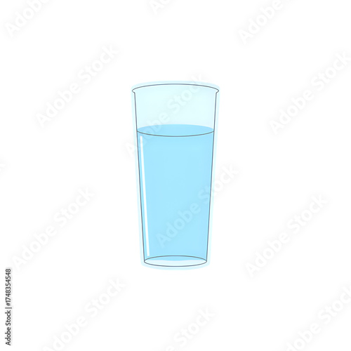 Refreshing Glass of Water Illustration for Health and Hydration