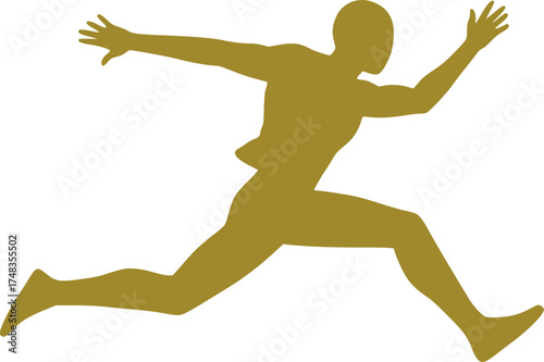 Authentic Hand-Drawn Doodle Style Dynamic Action Person Silhouette Vector	