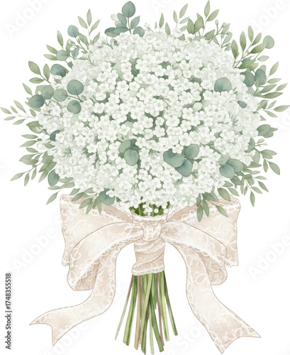 Wedding Bouquet with Romantic Floral Arrangement and Bridal Flowers