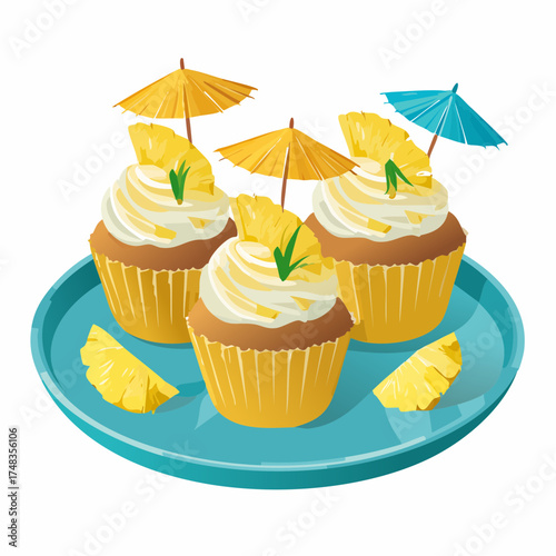Tropische Kokos-Cupcakes