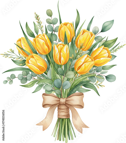 Wedding Bouquet with Romantic Floral Arrangement and Bridal Flowers