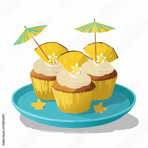 Tropische Kokos-Cupcakes