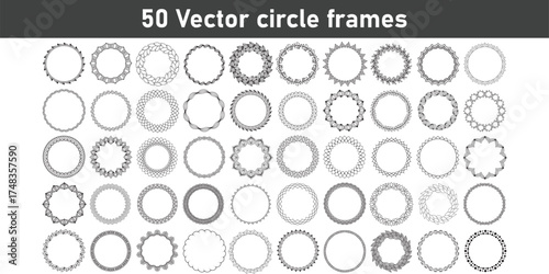 50 Vector Mandala Circle Frames Collection