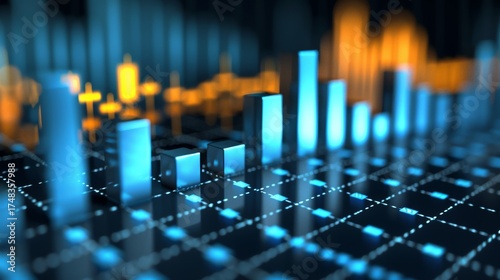 Wallpaper Mural 3d holographic financial data analysis  charting business strategies and marketing insights Torontodigital.ca