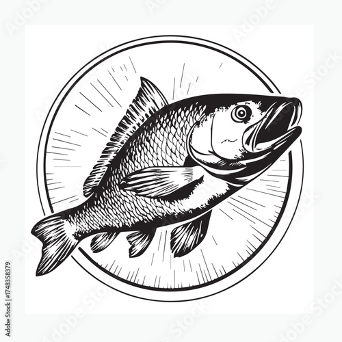 vector illustration of a fish