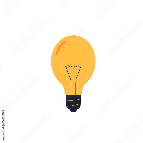 Illustration of a Yellow Light Bulb, Symbolic of Creativity, Innovation, and Ideas