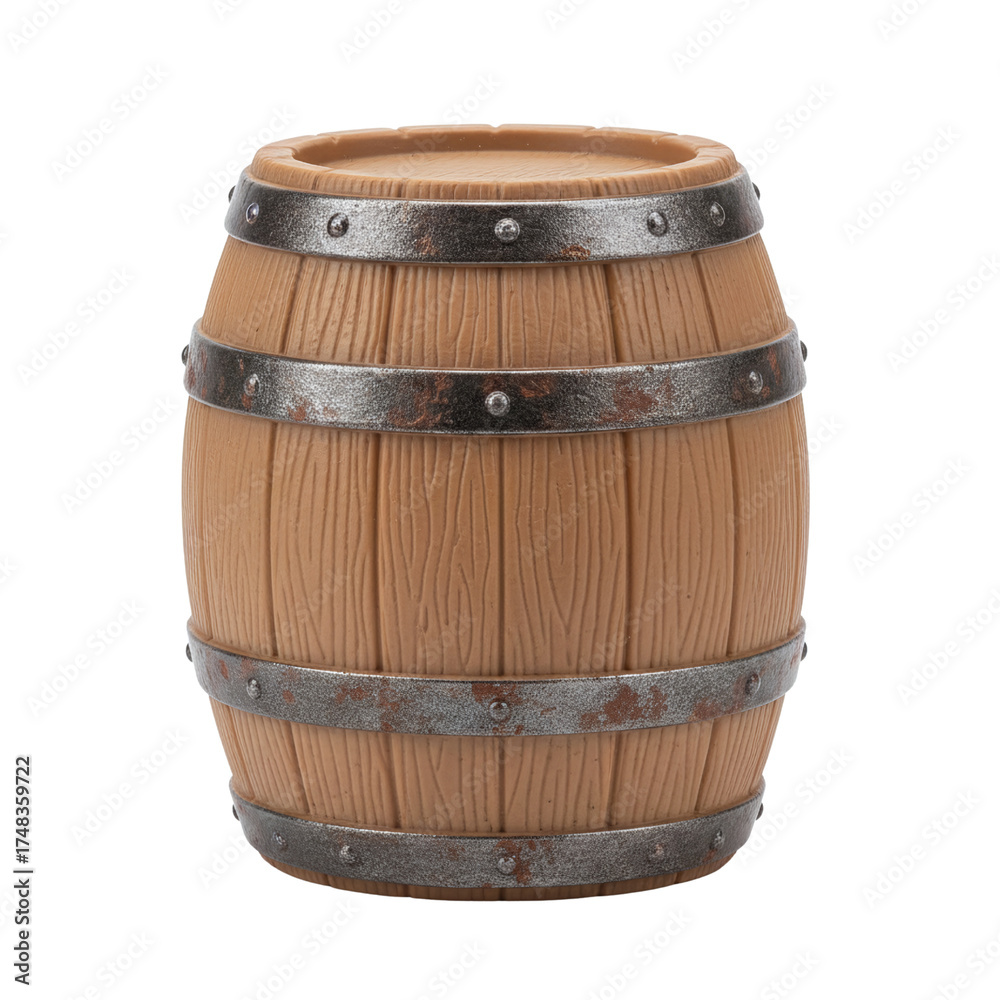 Fototapeta premium Toy pirate barrel for games and party decorations