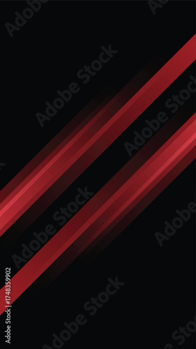 Dynamic diagonal lines in vibrant red over sleek black background for modern presentations and design projects