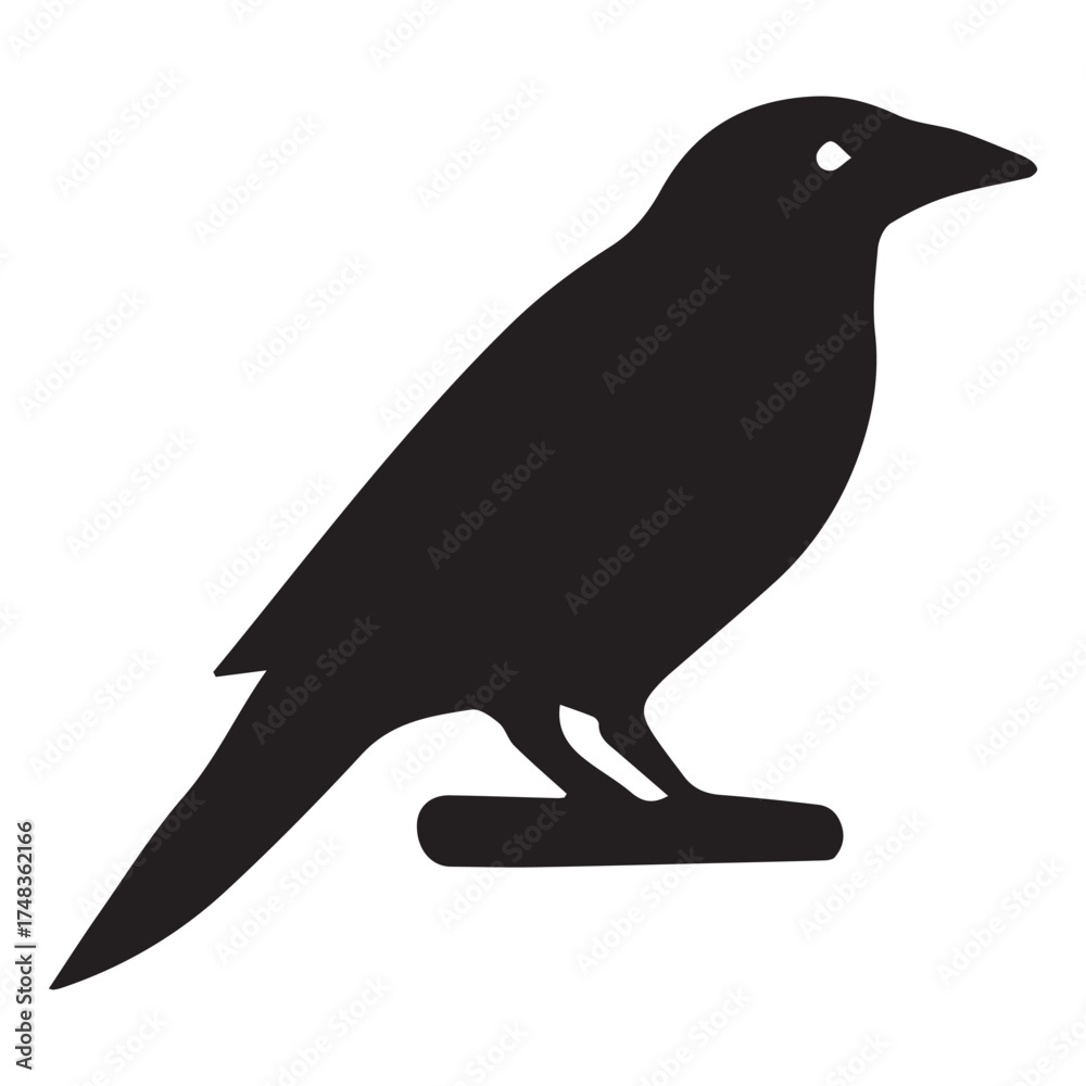 Fototapeta premium Crow silhouette vector with white background