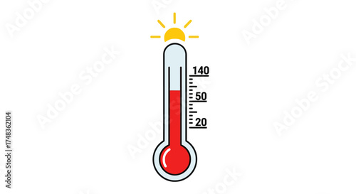 High Temperature Thermometer with Sun