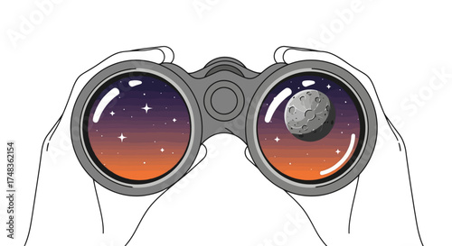 Binoculars to See the Moon in the Night Sky