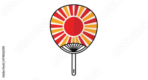 Red Japanese Folding Fan