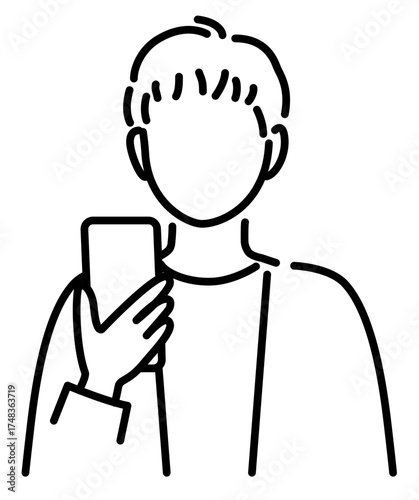 スマホで動画視聴やネット閲覧する男性