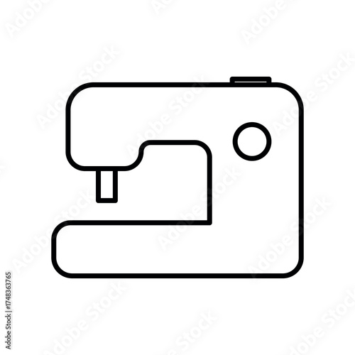 An illustration of a black icon of cutting and sewing attributes on a white background