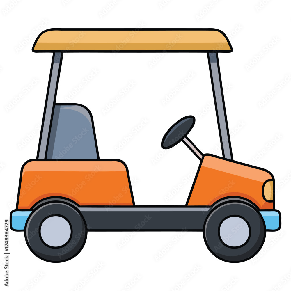 Fototapeta premium Generative Design Modern Golf Cart Icon Minimalist Resort Transport Art