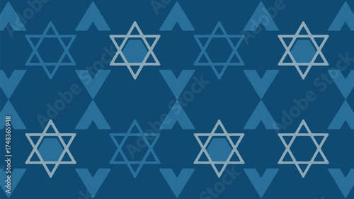 Elegant blue pattern with Stars of David evokes Jewish heritage and tradition, perfect for celebrating holidays and cultural events