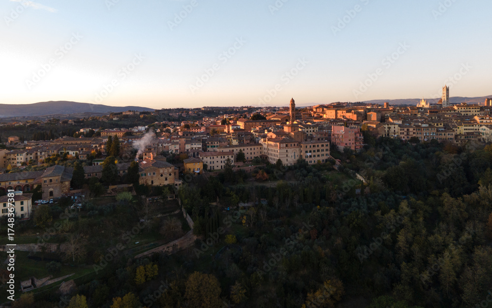 Fototapeta premium Sienna, Italy during a warm sunset