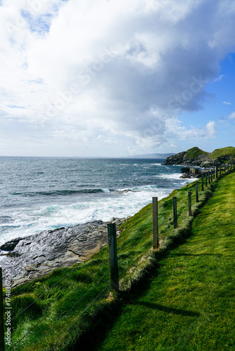 beach, sea and fence, shetland