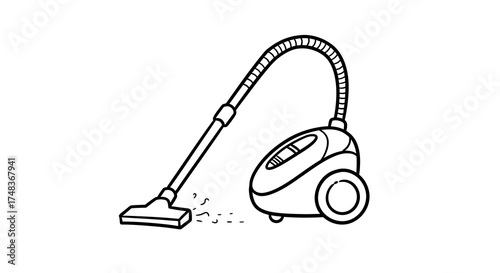 Monochrome vacuum cleaner sketch for home cleaning concept designs