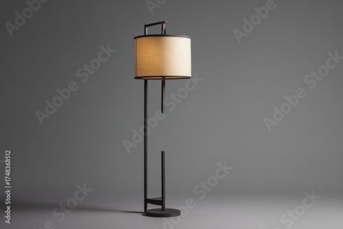 Modern floor lamp with off-white shade