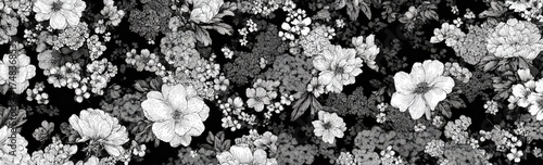 Black and white floral pattern