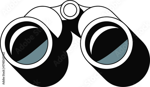 Classic binoculars optical instrument for magnification and observation detailed view