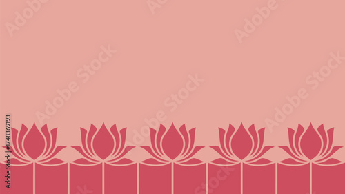 Elegant lotus flower pattern in soft coral and pink, perfect for creating a serene and mindful atmosphere in your designs or branding projects