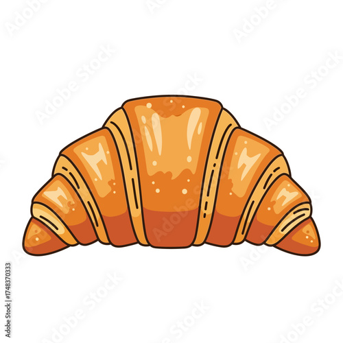 Delicious golden brown croissant, a perfect pastry for breakfast or a delightful snack, bringing fresh bakery charm to any scene.