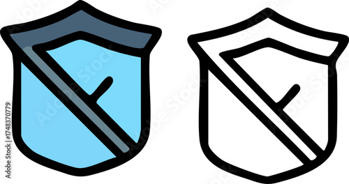 Shield Icon Set Security Concept.