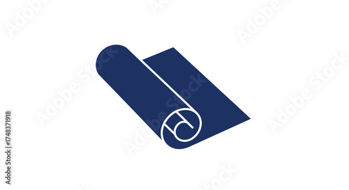 Minimalistic carpet roll icon on white background