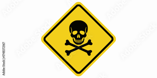 Poison Warning Sign: Skull and Crossbones Hazard Symbol
