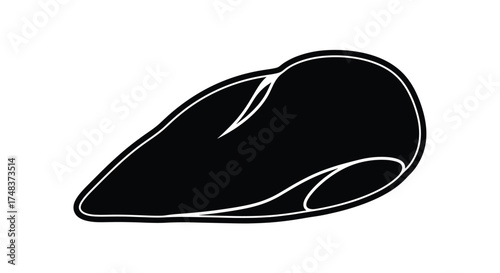 Elegant Black and White Illustration of a Shoe Insole: Foot Health, Comfort, and Support for Footwear Designs, Orthotics, and Podiatry Solutions