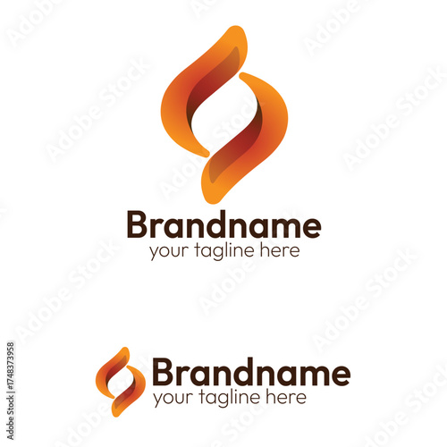 Abstract Fluid Flame Logo Design - Modern Dynamic Symbol for Energy, Power, Hot, Fire, or Letter 'S' Brand Identity with Gradient