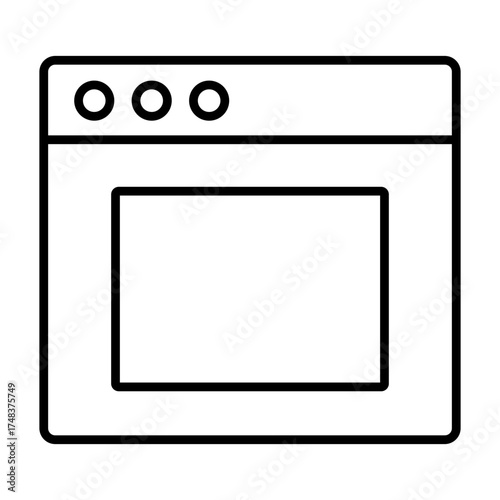 Editable. Adobe Illustrator Artwork. Premium Quality Line Art - Minimalist Line Art Illustration of a Modern Kitchen Oven with Controls