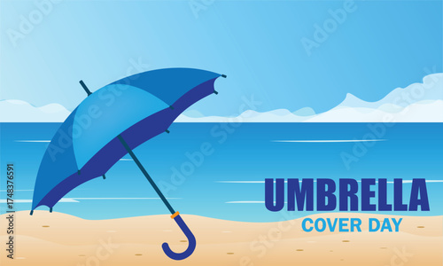 Umbrella Cover Day vector graphic great for Umbrella Cover Day celebration. flat design. story design. flat illustration. simple and elegant