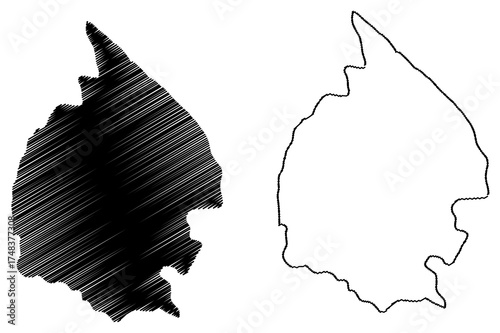 Mahaica-Berbice Region (Administrative Regions of Guyana, Co-operative Republic of Guyana) map vector illustration, scribble sketch Mahaica Berbice map