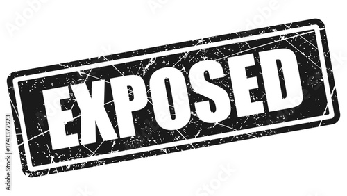 Exposed black stamp with grunge texture