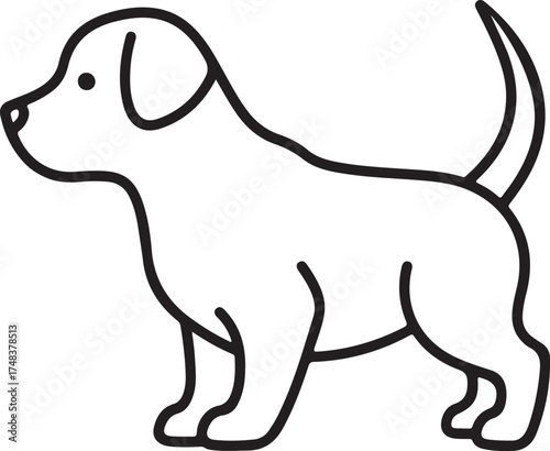 Dog line drawing isolated on white background