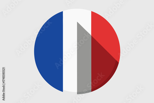 Free Download Circular French Flag with Shadow France tricolor - GFXLoad