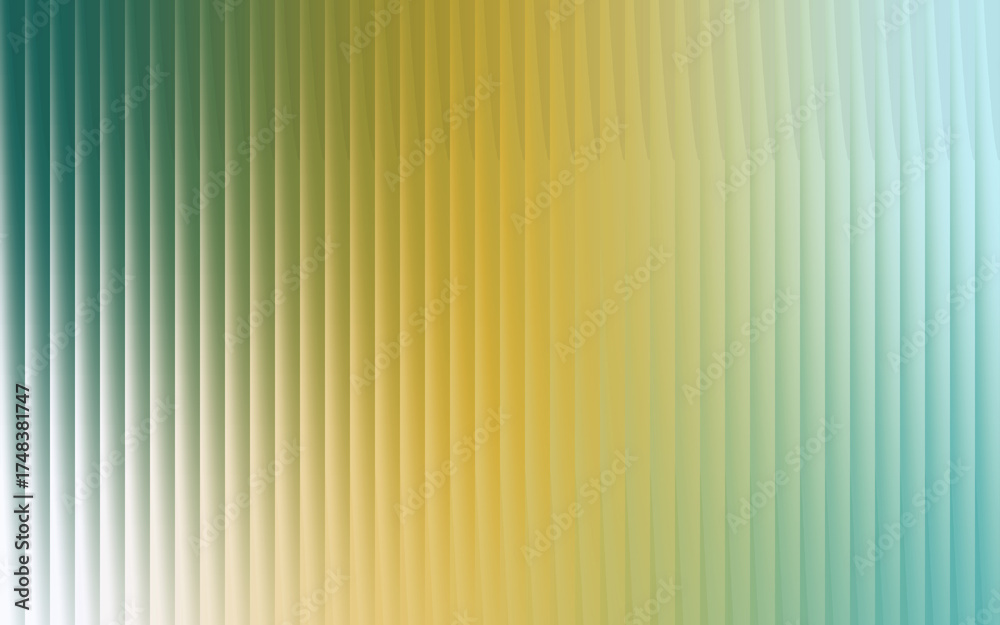 Fototapeta premium Abstract vertical ribbed glass texture with a soft gradient of green yellow and blue colors