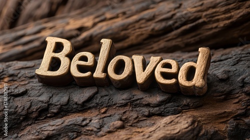 Stylish wooden text spelling the word 