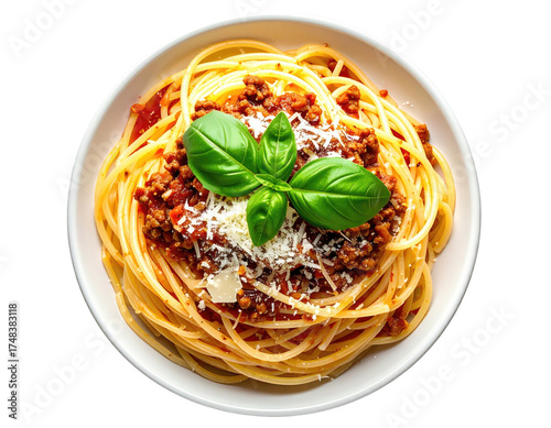 Pasta dish with meat sauce and cheese