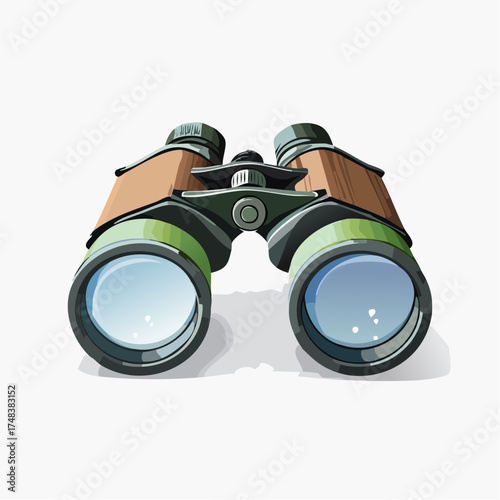 Binoculars illustration on white background observation and exploration