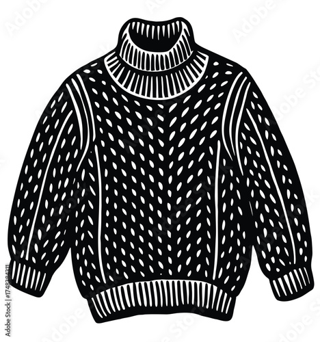 Knitted sweater isolated on white background