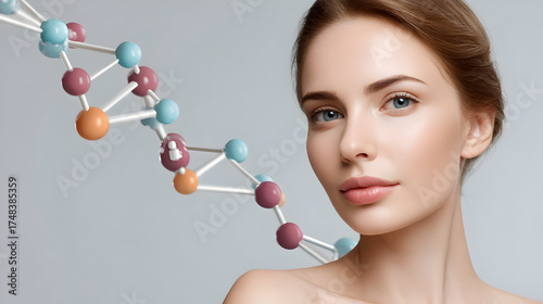 Personalized skincare concept beauty female face clean minimal nutrition science inspire calm confidence