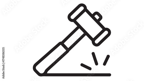 Iconic gavel striking down to signify justice, law, or a decision.