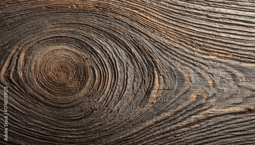 Close up of a weathered wooden plank with a knot.